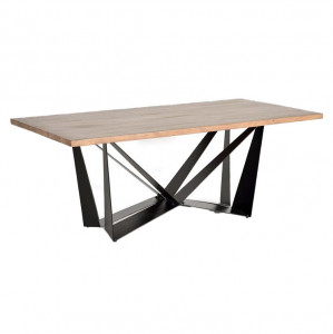 Masa dining maro/neagra din lemn de salcam si metal 90x160 cm Amos Giner y Colomer