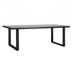Masa dining maro/neagra din marmura si fier 94x200 cm Dalton Richmond Interiors