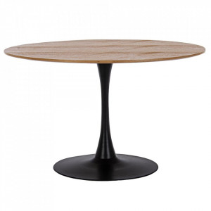 Masa dining maro/neagra din metal 120 cm Bloom Bizzotto