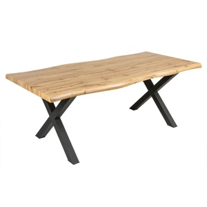 Masa dining maro/neagra din metal 90x160 cm Wild The Home Collection