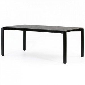 Masa dining neagra din lemn 100x180 cm Atlas Teulat