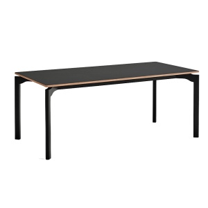 Masa dining neagra din lemn 90x180 cm Nicola Teulat