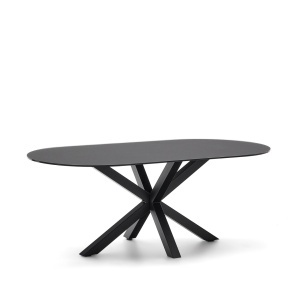 Masa dining neagra din metal 100x200 cm Argo Kave Home