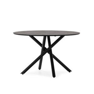 Masa dining neagra din metal 120 cm Briana The Home Collection