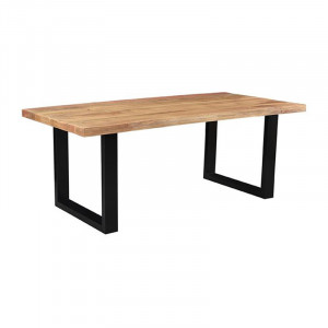 Masa dining neagra/maro din lemn si metal 100x200 cm Zeth LABEL51
