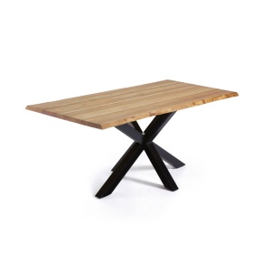 Masa dining neagra/maro din metal 90x160 cm Argo Kave Home