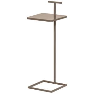 Masa laterala din metal bej inchis 22x22 cm Toste Woood