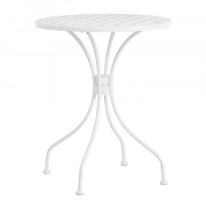 Masa laterala exterior alba din metal 60 cm Lizette Bizzotto