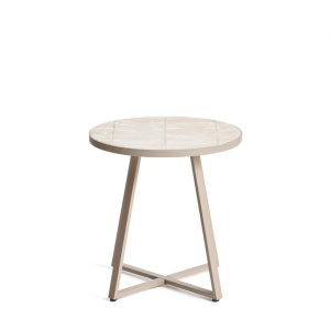 Masa laterala exterior bej/ecru din metal 45 cm Tella Kave Home