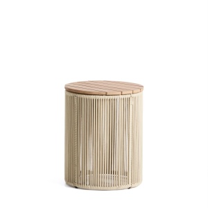 Masa laterala exterior ecru din metal 40 cm Dandara Kave Home
