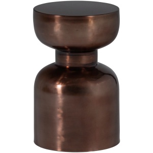 Masa laterala maro bronz din metal 30 cm Frits Woood