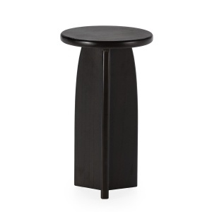 Masa laterala neagra din lemn 30 cm Ruby Thai Natura