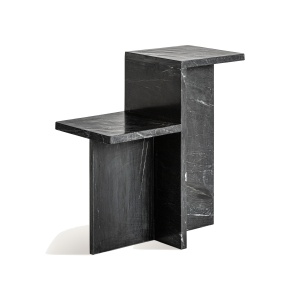 Masa laterala neagra din marmura 25x51 cm Marquina Vical Home