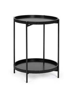 Masa laterala neagra din metal 42 cm Herdys Bizzotto