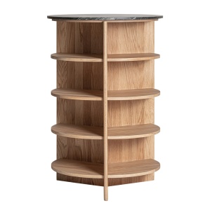 Masa laterala neagra/maro din marmura 80 cm Nara Vical Home