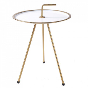 Masuta alba/aurie din metal 42 cm Simply Clever The Home Collection