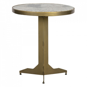 Masuta de cafea aurie din marmura si metal 45 cm Cute Be Pure Home