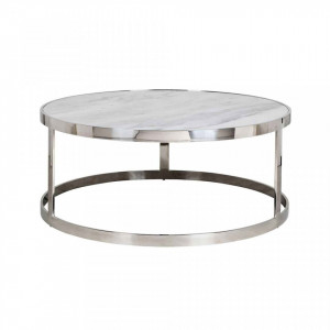 Masuta de cafea gri din marmura si inox 95 cm Levanto Richmond Interiors