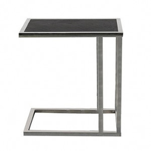 Masuta neagra/argintie din lemn si inox 35x55 cm Blackbone Richmond Interiors