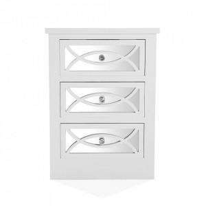 Noptiera alba din lemn Miska Versa Home