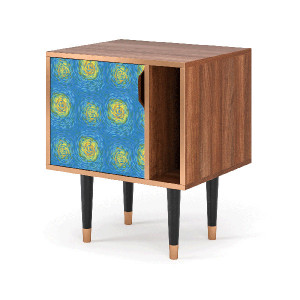 Noptiera multicolora din MDF si lemn Van Gogh Lights Furny