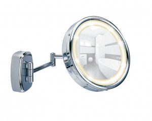 Oglinda cosmetica argintie pentru perete din otel 22,5 cm Touch Wenko