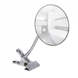 Oglinda cosmetica rotunda argintie din metal 15x27 cm Daisy Wenko