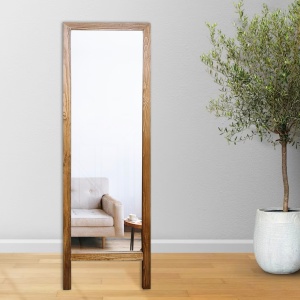 Oglinda de podea dreptunghiulara maro inchis din lemn 45x145 cm Cheval The Home Collection