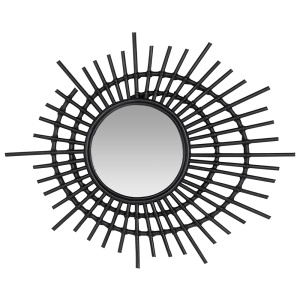 Oglinda decorativa neagra din ratan 75 cm Eye Versmissen