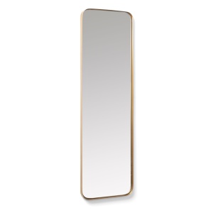 Oglinda dreptunghiulara aurie din metal 30x100 cm Marco Kave Home