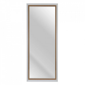 Oglinda dreptunghiulara maro din lemn de pin si aluminiu 116 cm Salem Denzzo