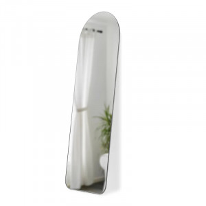 Oglinda ovala gri din metal 51x158 cm Hubba Leaning Umbra