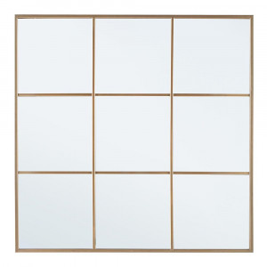 Oglinda patrata aurie din metal 90x90 cm Nucleos Bizzotto