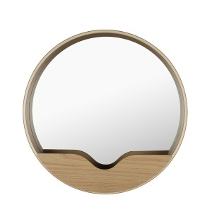 Oglinda rotunda maro din lemn 60 cm Round Zuiver