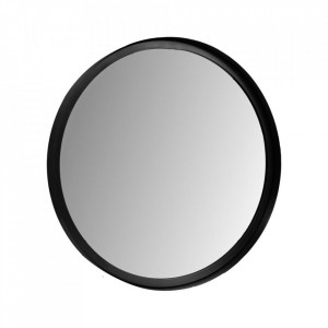 Oglinda rotunda neagra din aluminiu si sticla 40 cm Fletcher HSM Collection