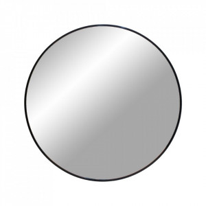 Oglinda rotunda neagra din metal 60 cm Madrid House Nordic