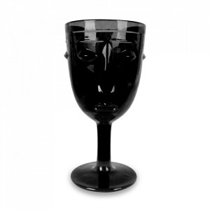 Pahar negru din sticla 8x16 cm Visage Opjet Paris
