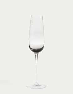 Pahar pentru sampanie gri din sticla 215 ml Davel Kave Home