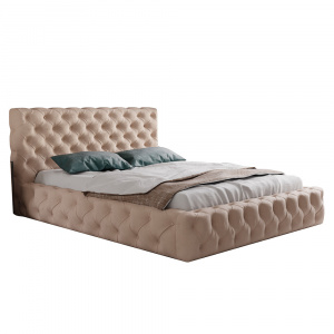 Pat bej deschis din textil 180x200 cm Mila FURPOL