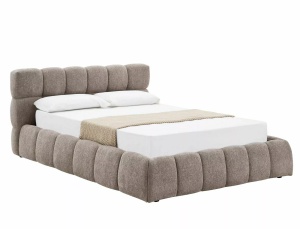 Pat bej inchis din textil 160x200 cm Parma The Home Collection