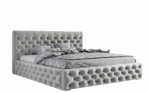 Pat gri cenusiu din catifea 140x200 cm Verdi FURPOL