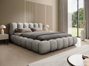 Pat gri deschis din textil 180x200 cm Dallas Chenille Quiet Object