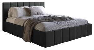 Pat negru din catifea 140x200 cm Slim FURPOL