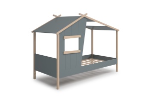 Pat pentru copii verde/alb din lemn 103x215 cm Luba The Home Collection