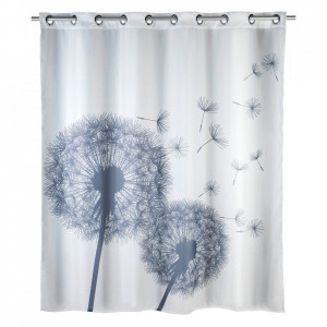 Perdea dus din fibre sintetice gri/albe 180x200 cm Astera Flex Wenko