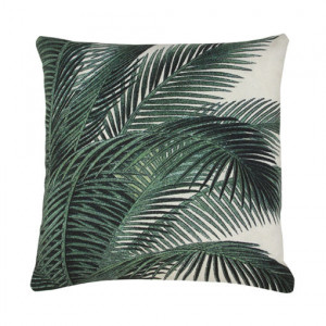 Perna decorativa patrata din bumbac 45x45 cm Palm Leaves HK Living