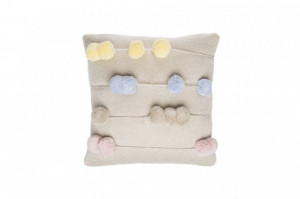 Perna decorativa patrata multicolora din bumbac pentru copii 30x30 cm Counting Frame Lorena Canals