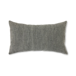 Perna dreptunghiulara alba/neagra din fibre naturale 40x70 cm Striped HKliving