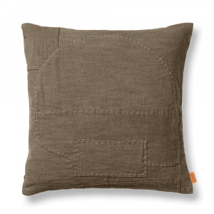 Perna patrata grej din fibre naturale 50x50 cm Darn Ferm Living