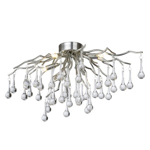 Plafoniera argintie din metal cu 4 becuri Icicle Zuma Line